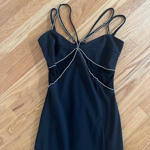 REVOLVE Dresses & Skirts - Black gown gorgeous maxi dress black dress rhinestone details